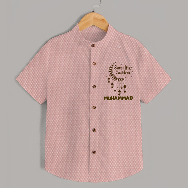 Sweet Iftar Countdown Personalised Kids Shirt - PEACH - 0 - 6 Months Old (Chest 23")