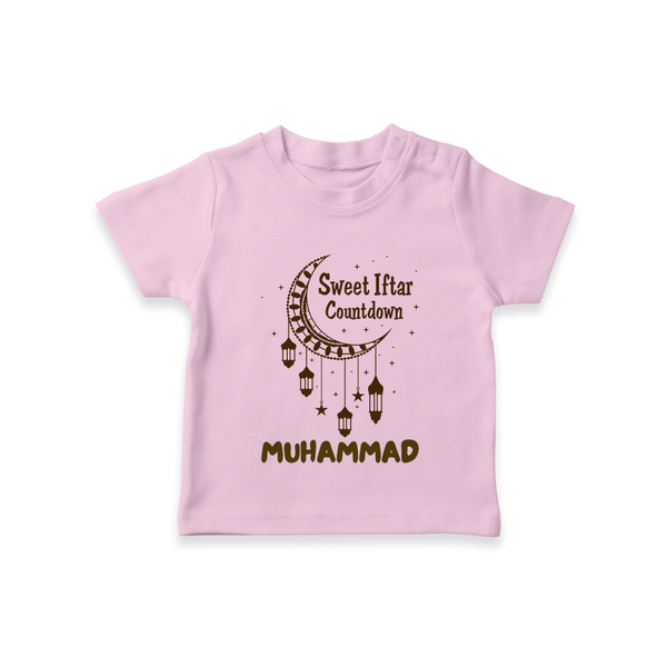 Sweet Iftar Countdown Personalised Kids T-Shirt - BABY PINK - 0-5 Months Old (Chest 17")