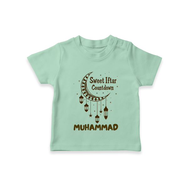 Sweet Iftar Countdown Personalised Kids T-Shirt - MINT GREEN - 0-5 Months Old (Chest 17")