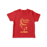 Sweet Iftar Countdown - Ramadan Themed Customized T-Shirt For Kids With Name - RED - 0-5 Months Old (Chest 17")