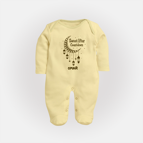 Sweet Iftar Countdown - Ramadan Themed Customized Sleep Suit For Babies With Name