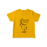 Sweet Iftar Countdown - Ramadan Themed Customized T-Shirt For Kids With Name - CHROME YELLOW - 0-5 Months Old (Chest 17")