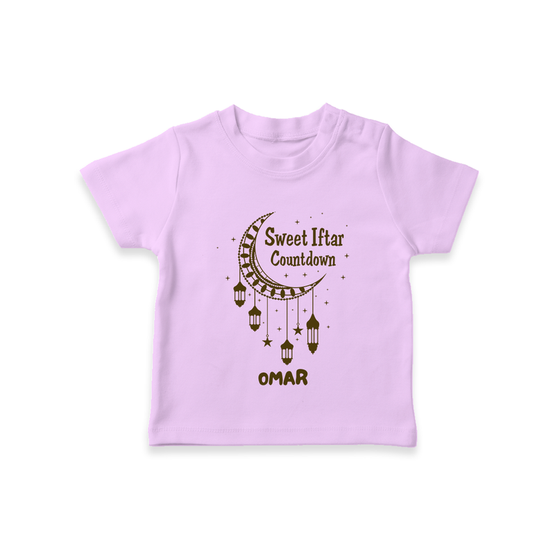 Sweet Iftar Countdown - Ramadan Themed Customized T-Shirt For Kids With Name - LILAC - 0-5 Months Old (Chest 17")