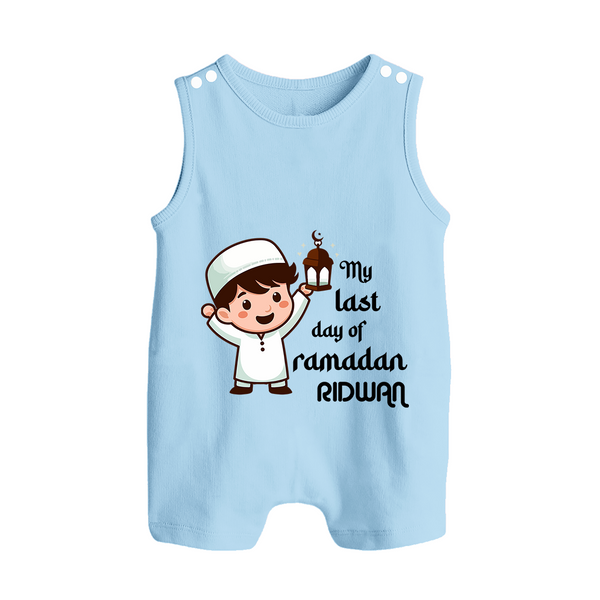 My Last Day of Ramadan Personalised Kids Romper Suit - BABY BLUE - 0 - 5 Months Old (Chest 18")