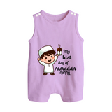 My Last Day Of Ramadan - Ramadan Themed Customized Romper Suit For Babies With Name - LILAC - 0 - 5 Months Old (Chest 18")