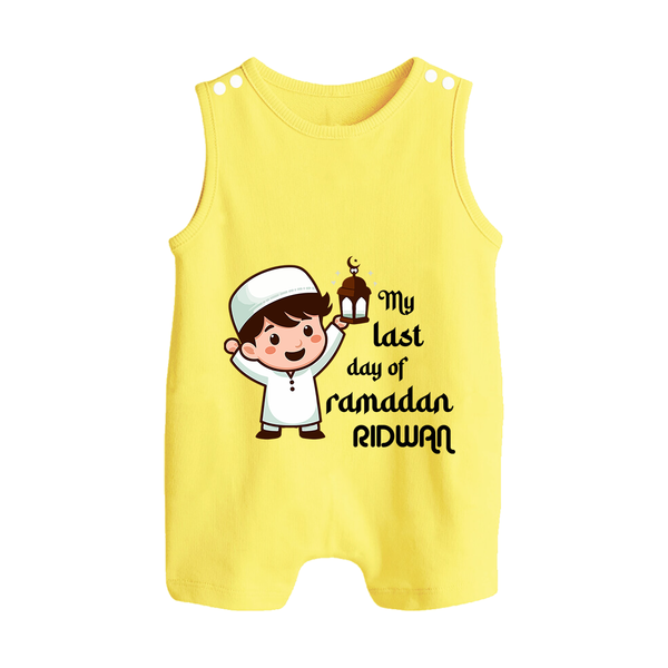 My Last Day of Ramadan Personalised Kids Romper Suit - PASTEL YELLOW - 0 - 5 Months Old (Chest 18")