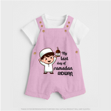 My Last Day of Ramadan Personalised Kids Dungaree - BABY PINK - 0 - 5 Months Old (Chest 18")