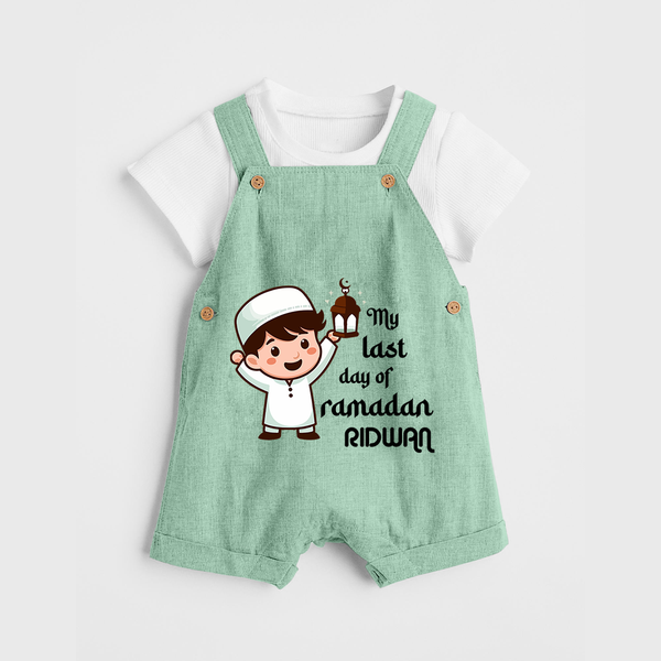 My Last Day of Ramadan Personalised Kids Dungaree - MINT GREEN - 0 - 5 Months Old (Chest 18")
