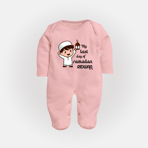 My Last Day of Ramadan Personalised Kids Fullbody Suit - BABY PINK - New Born (Chest 7.5")