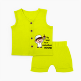 My Last Day of Ramadan Personalised Kids Jabla Set - LIME GREEN - 0 - 3 Months Old (Chest 9.8")