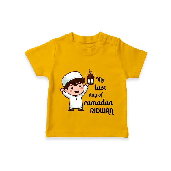 My Last Day of Ramadan Personalised Kids T-Shirt - CHROME YELLOW - 0-5 Months Old (Chest 17")
