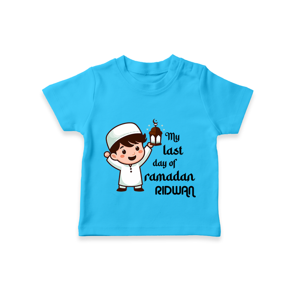 My Last Day of Ramadan Personalised Kids T-Shirt - SKY BLUE - 0-5 Months Old (Chest 17")