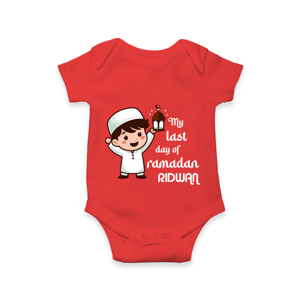 My Last Day of Ramadan Personalised Kids Romper - RED - New Born (Chest 14")