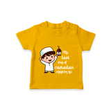 My Last Day Of Ramadan - Ramadan Themed Customized T-Shirt For Kids With Name - CHROME YELLOW - 0-5 Months Old (Chest 17")