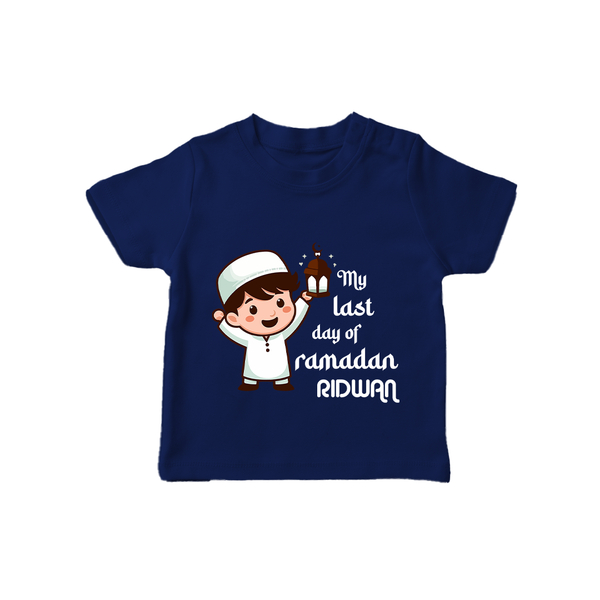 My Last Day of Ramadan Personalised Kids T-Shirt - NAVY BLUE - 0-5 Months Old (Chest 17")