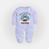 My First Day of Ramadan boy version Personalised Kids Fullbody Suit - BABY BLUE - New Born (Chest 7.5")