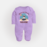 My First Day of Ramadan boy version Personalised Kids Fullbody Suit - LILAC - New Born (Chest 7.5")