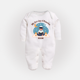 My First Day Of Ramadan - Ramadan Themed Customized Sleep Suit For Babies With Name - WHITE - New Born (Chest 7.5")