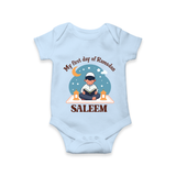 My First Day of Ramadan boy version Personalised Kids Romper - BABY BLUE - New Born (Chest 14")