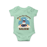 My First Day of Ramadan boy version Personalised Kids Romper - MINT GREEN - New Born (Chest 14")