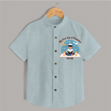 My First Day Of Ramadan - Ramadan Themed Customized Shirt For Kids With Name - ARCTIC BLUE - 0 - 6 Months Old (Chest 23")