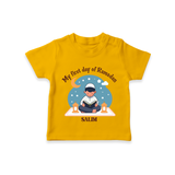 My First Day Of Ramadan - Ramadan Themed Customized T-Shirt For Kids With Name - CHROME YELLOW - 0-5 Months Old (Chest 17")