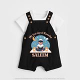 My First Day of Ramadan boy version Personalised Kids Dungaree - BLACK - 0 - 5 Months Old (Chest 18")
