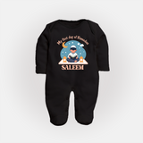 My First Day of Ramadan boy version Personalised Kids Fullbody Suit - BLACK - New Born (Chest 7.5")