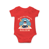 My First Day of Ramadan boy version Personalised Kids Romper - RED - New Born (Chest 14")