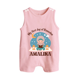 My First Day of Ramadan girl version Personalised Kids Romper Suit - BABY PINK - 0 - 5 Months Old (Chest 18")
