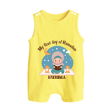 My First Day Of Ramadan - Ramadan Themed Customized Romper Suit For Babies - PASTEL YELLOW - 0 - 5 Months Old (Chest 18")