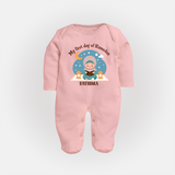 My First Day Of Ramadan - Ramadan Themed Customized Sleep Suit For Babies - BABY PINK - New Born (Chest 7.5")