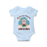 My First Day of Ramadan girl version Personalised Kids Romper - BABY BLUE - New Born (Chest 14")