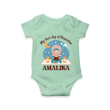 My First Day of Ramadan girl version Personalised Kids Romper - MINT GREEN - New Born (Chest 14")