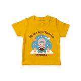 My First Day Of Ramadan - Ramadan Themed Customized T-Shirt For Kids - CHROME YELLOW - 0-5 Months Old (Chest 17")