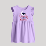 Ramadan Kareem Personalised Kids Baby Frock - LILAC - 0 - 3 Months Old (Chest 17")