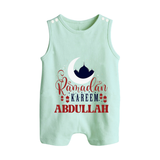 Ramadan Kareem Personalised Kids Romper Suit - MINT GREEN - 0 - 5 Months Old (Chest 18")