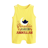 Ramadan Kareem Personalised Kids Romper Suit - PASTEL YELLOW - 0 - 5 Months Old (Chest 18")
