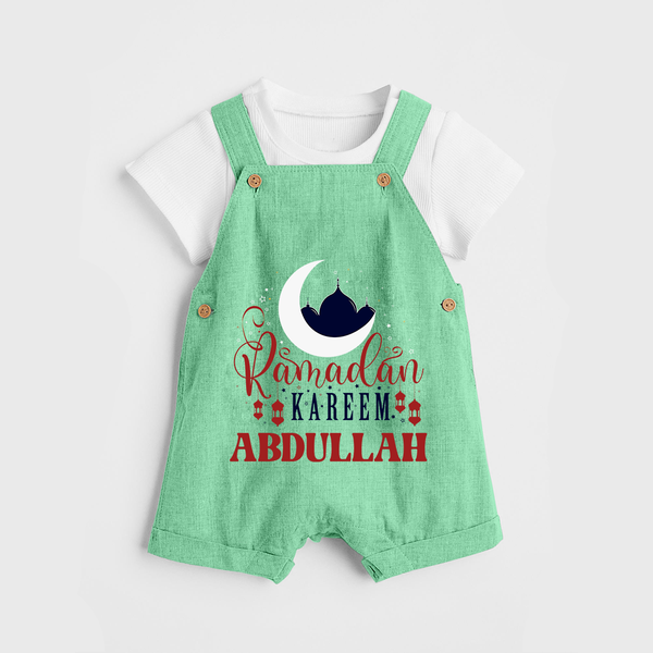 Ramadan Kareem Personalised Kids Dungaree - GREEN - 0 - 5 Months Old (Chest 18")