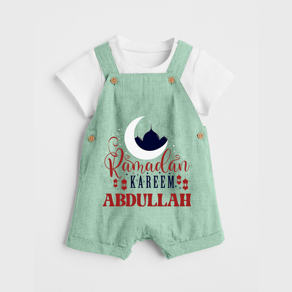 Ramadan Kareem Personalised Kids Dungaree - MINT GREEN - 0 - 5 Months Old (Chest 18")