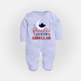 Ramadan Kareem Personalised Kids Fullbody Suit - BABY BLUE - New Born (Chest 7.5")