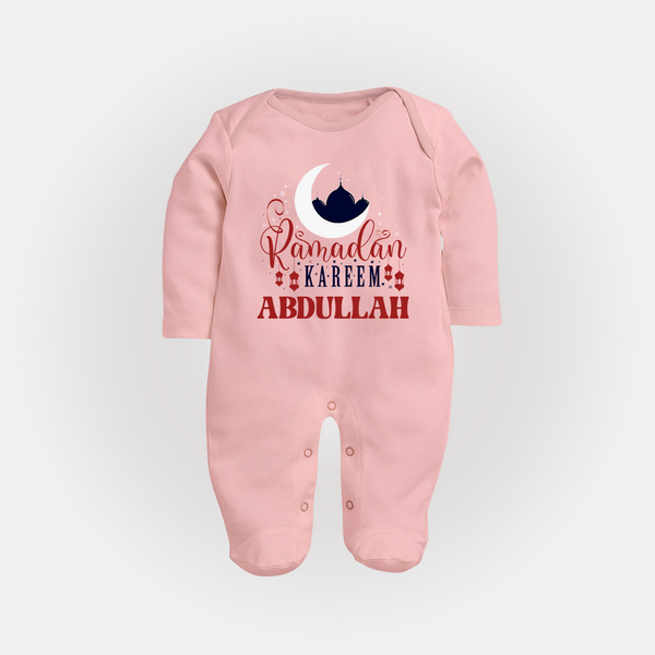 Ramadan Kareem Personalised Kids Fullbody Suit - BABY PINK - New Born (Chest 7.5")