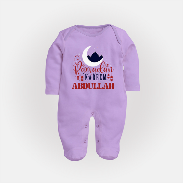 Ramadan Kareem Personalised Kids Fullbody Suit - LILAC - New Born (Chest 7.5")