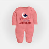Ramadan Kareem Personalised Kids Fullbody Suit - PEACH - New Born (Chest 7.5")