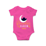 Ramadan Kareem - Ramadan Themed Customized Romper For Babies With Name - HOT PINK - 0 - 3 Months Old (Chest 16")