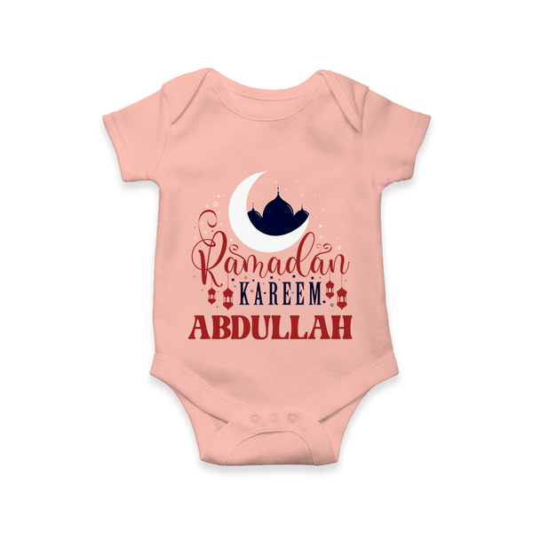 Ramadan Kareem Personalised Kids Romper - PEACH - New Born (Chest 14")