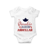Ramadan Kareem Personalised Kids Romper - WHITE - New Born (Chest 14")