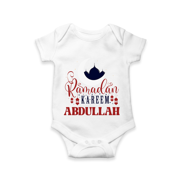 Ramadan Kareem Personalised Kids Romper - WHITE - New Born (Chest 14")