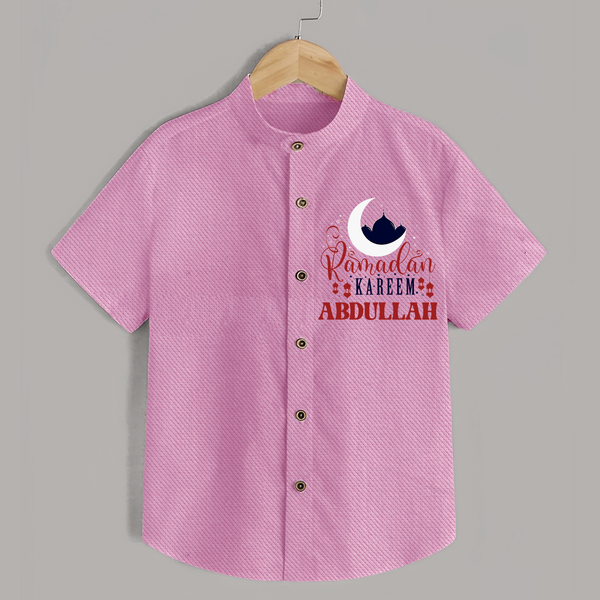 Ramadan Kareem Personalised Kids Shirt - BABY PINK - 0 - 6 Months Old (Chest 23")