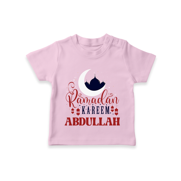 Ramadan Kareem Personalised Kids T-Shirt - BABY PINK - 0-5 Months Old (Chest 17")